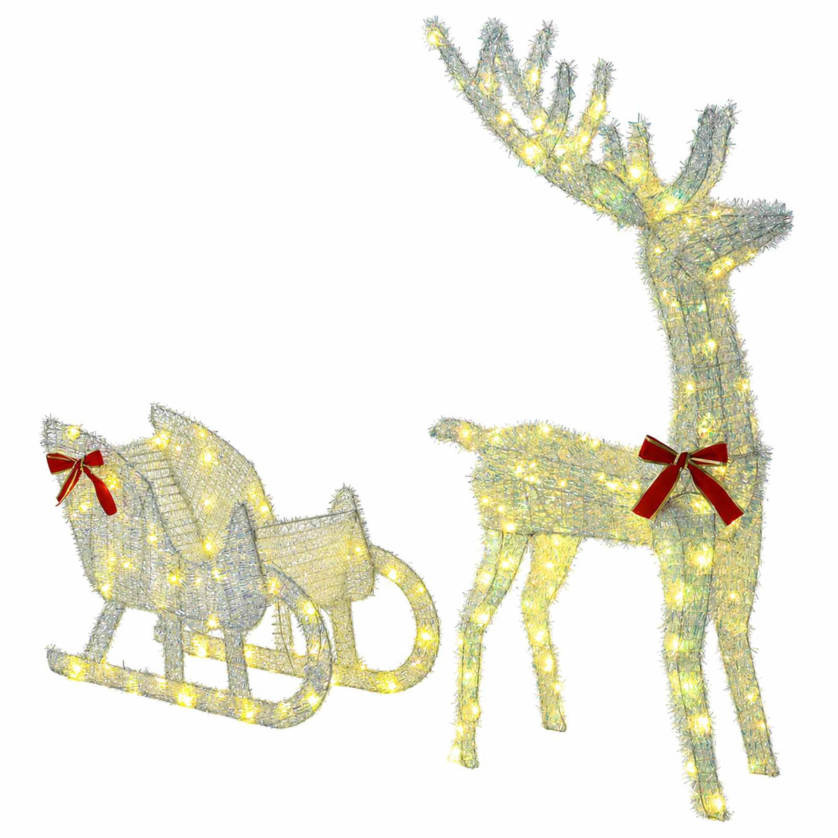 Reindeer Pull Sleigh LOVIISA 200 LEDs Warm White