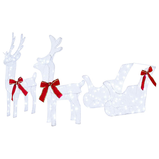 3D Christmas Reindeer with Sleigh LOVIISA 3 pcs 160 LEDs