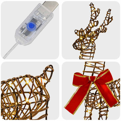 3D Christmas Reindeer LOVIISA 2 pcs 80 LEDs Warm White