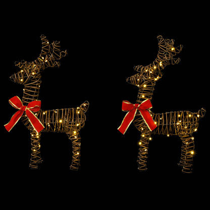 3D Christmas Reindeer LOVIISA 2 pcs 80 LEDs Warm White
