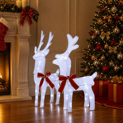 3D Christmas Reindeer LOVIISA 2 pcs 80 LEDs Cold White