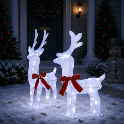 3D Christmas Reindeer LOVIISA 2 pcs 80 LEDs Cold White