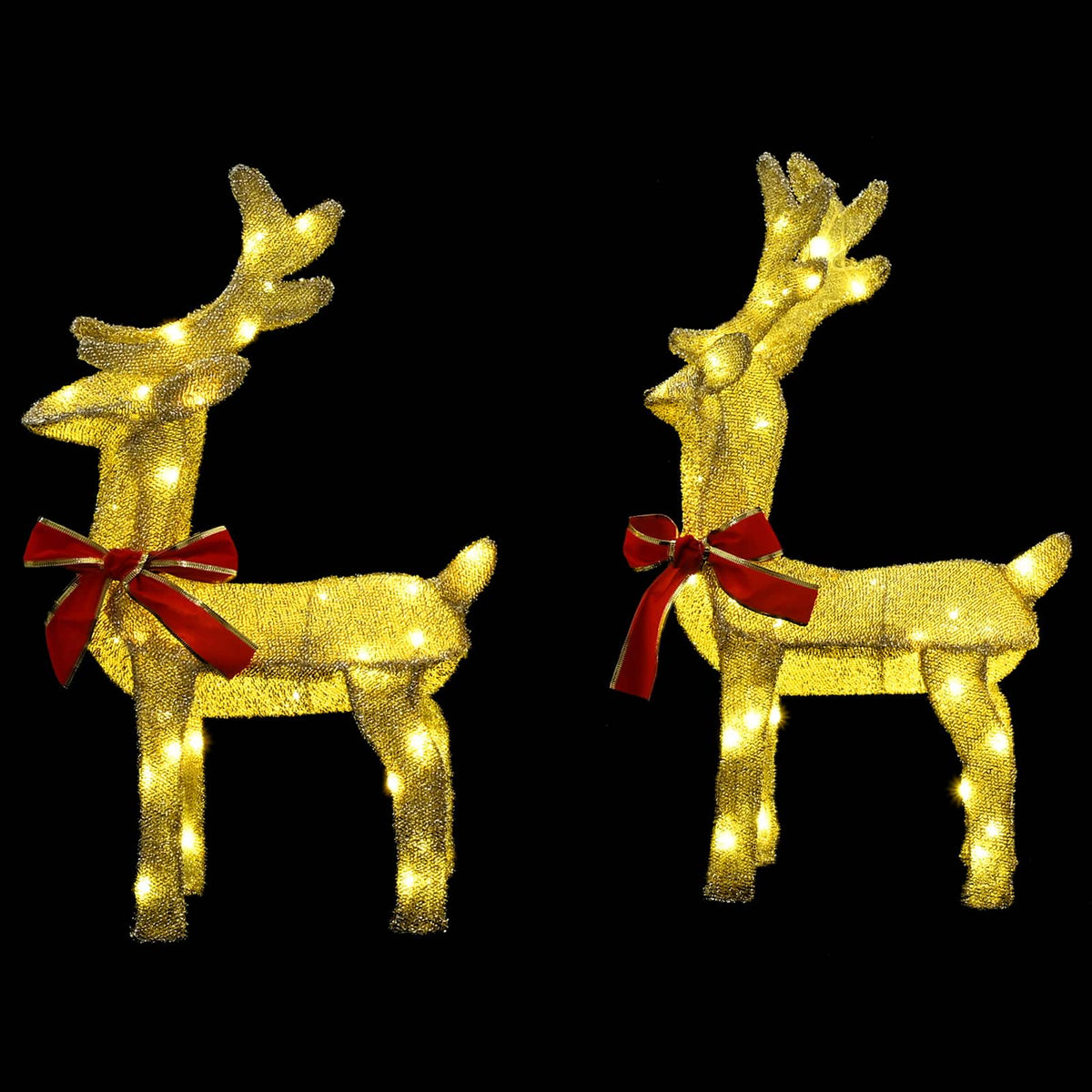 3D Christmas Reindeer LOVIISA 2 pcs 80 LEDs Warm White