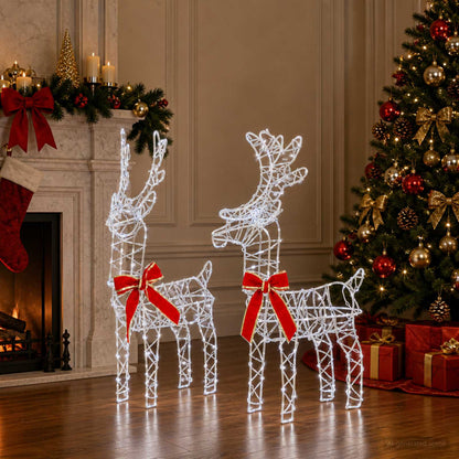 3D Christmas Reindeer LOVIISA 2 pcs 180 LEDs Cold White