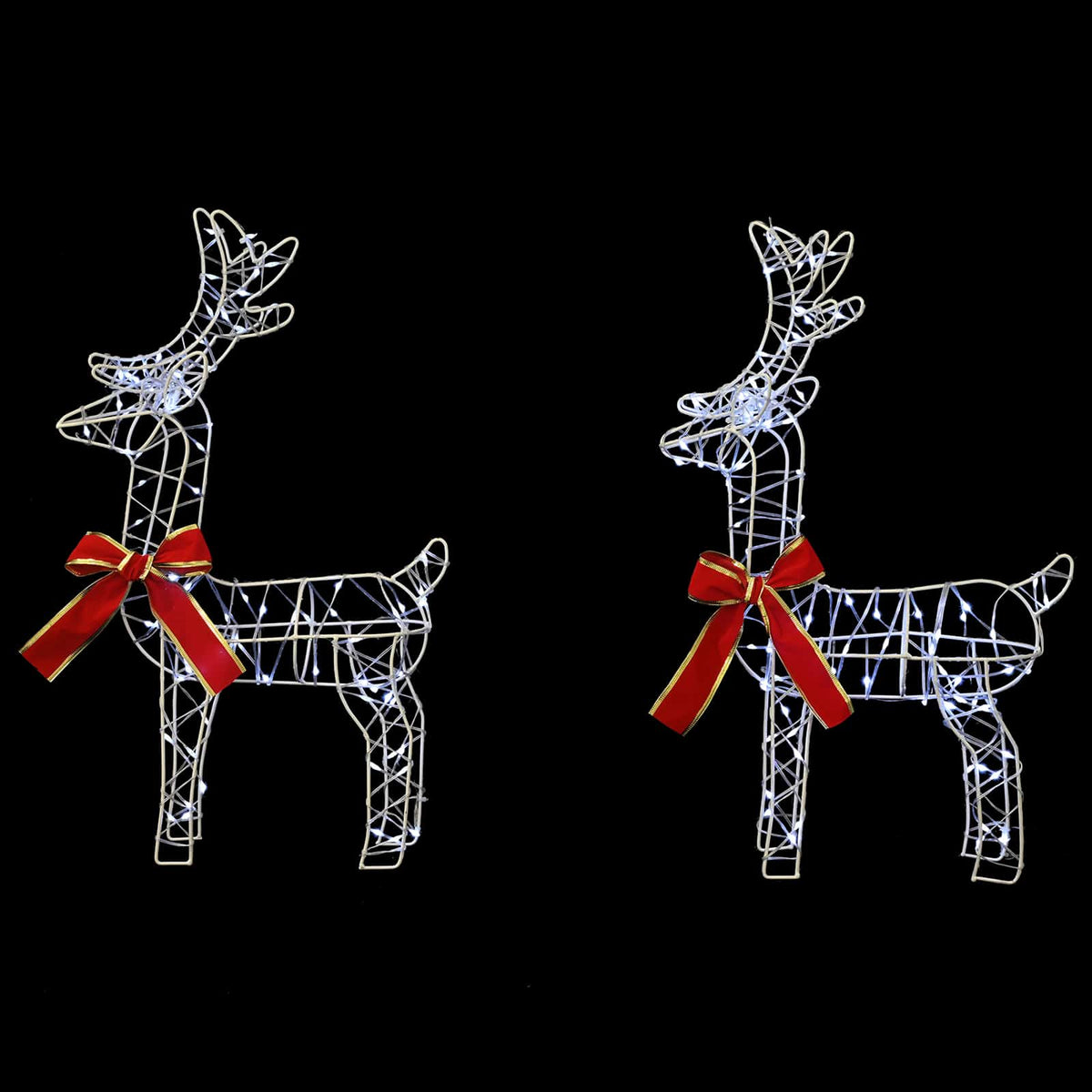 3D Christmas Reindeer LOVIISA 2 pcs 180 LEDs Cold White