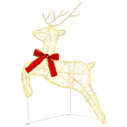 Christmas Reindeer with Sleigh 3 pcs 60 LEDs Warm White