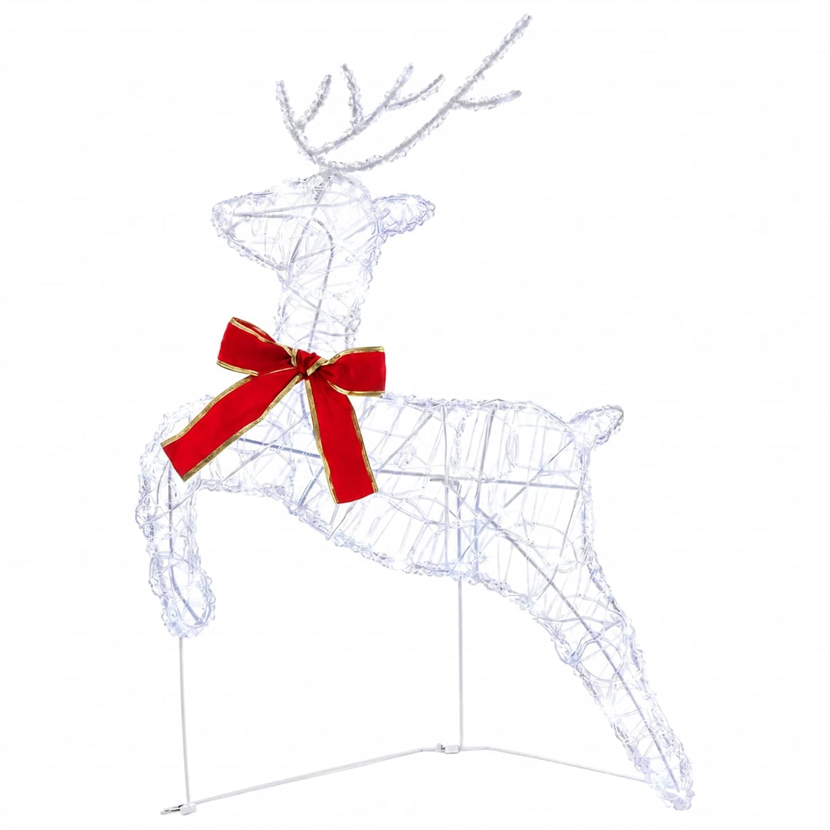 Christmas Reindeer with Sleigh 3 pcs 60 LEDs Cold White