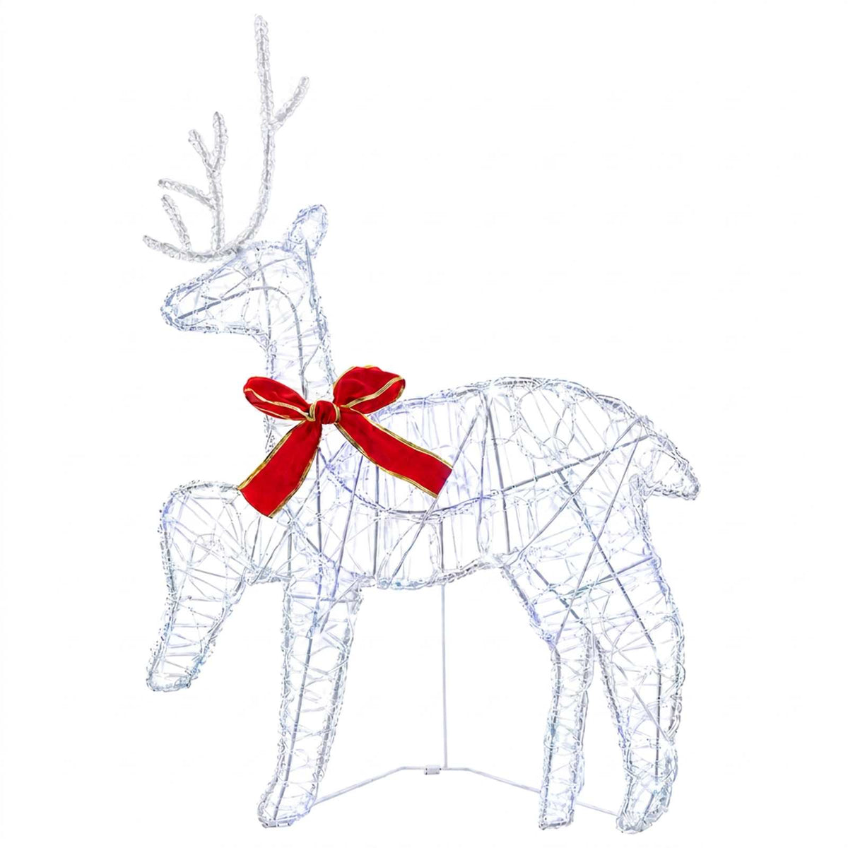 Christmas Reindeer with Sleigh 3 pcs 60 LEDs Cold White