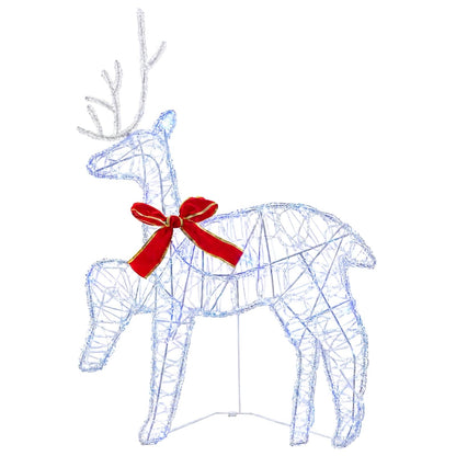 Christmas Reindeer with Sleigh 3 pcs 60 LEDs Blue