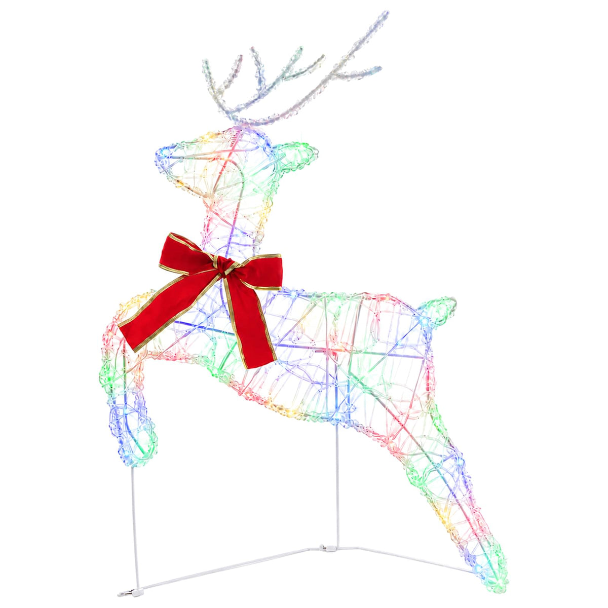 Christmas Reindeer with Sleigh 3 pcs 60 LEDs Multicolour