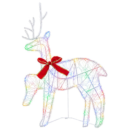 Christmas Reindeer with Sleigh 3 pcs 60 LEDs Multicolour