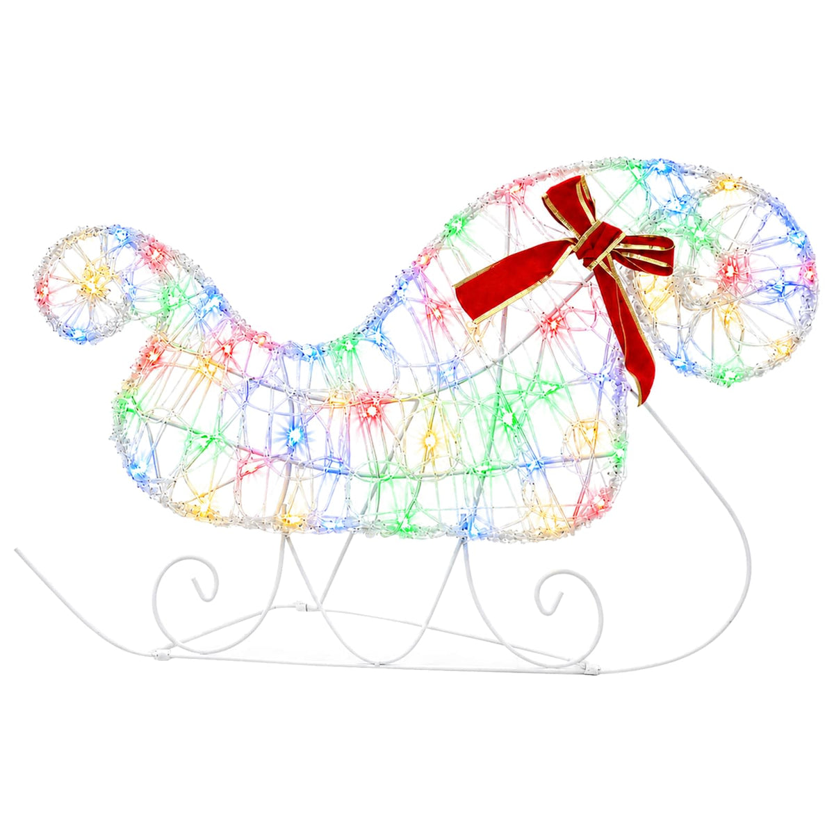 Christmas Reindeer with Sleigh 3 pcs 60 LEDs Multicolour