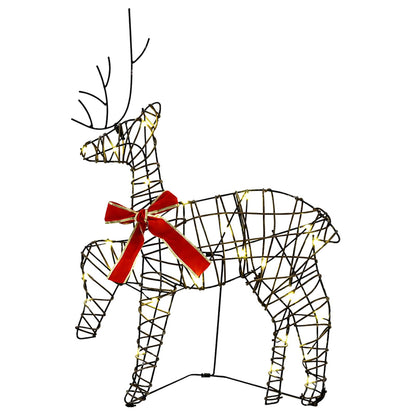 Christmas Reindeer with sleigh 3 pcs 60 LEDs Warm White