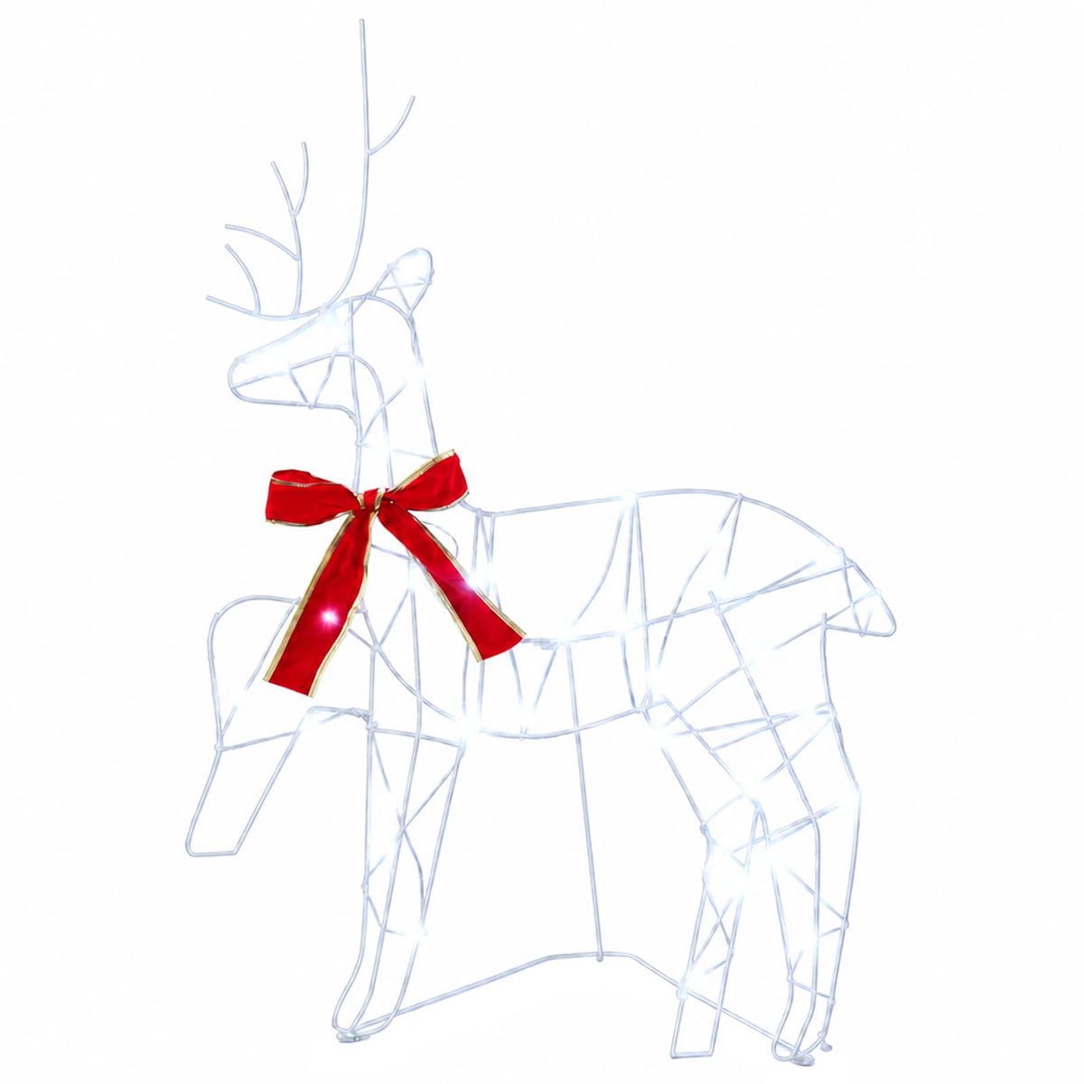 Christmas Reindeer with sleigh 3 pcs 140 LEDs Cold White