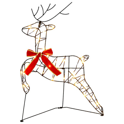 Christmas Reindeer with sleigh 3 pcs 140 LEDs Warm White