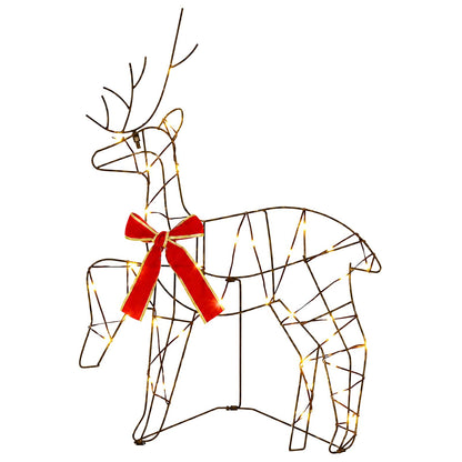 Christmas Reindeer with sleigh 3 pcs 140 LEDs Warm White