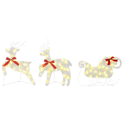 Christmas Reindeer with sleigh 3 pcs 60 LEDs Warm White