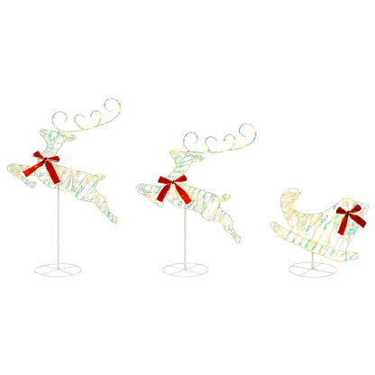 Christmas Reindeer with Sleigh 3 pcs 72 LEDs Warm White