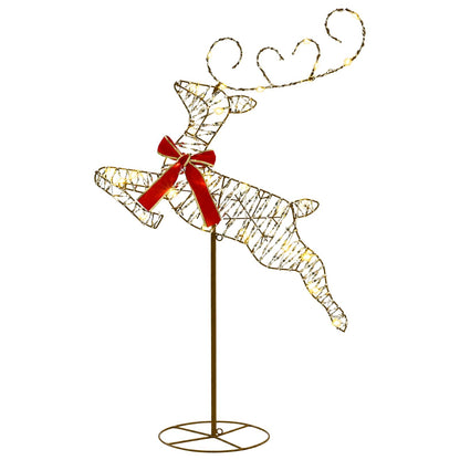 Christmas Reindeer with Sleigh 3 pcs 72 LEDs Warm White