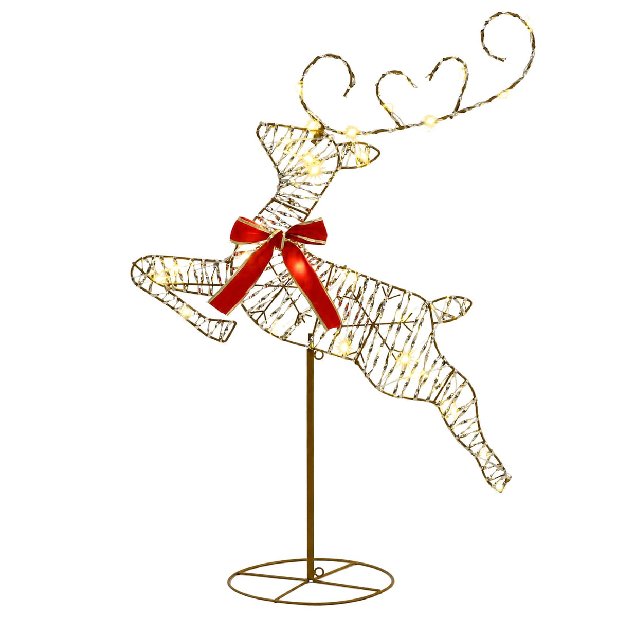 Christmas Reindeer with Sleigh 3 pcs 72 LEDs Warm White