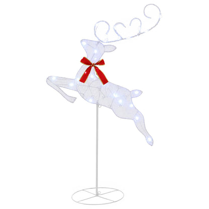 Christmas Reindeer with Sleigh 3 pcs 72 LEDs Cold White