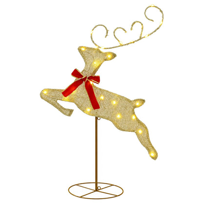 Christmas Reindeer with Sleigh 3 pcs 72 LEDs Warm White