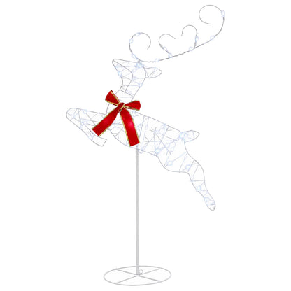 Christmas Reindeer with Sleigh 3 pcs 160 LEDs Cold White