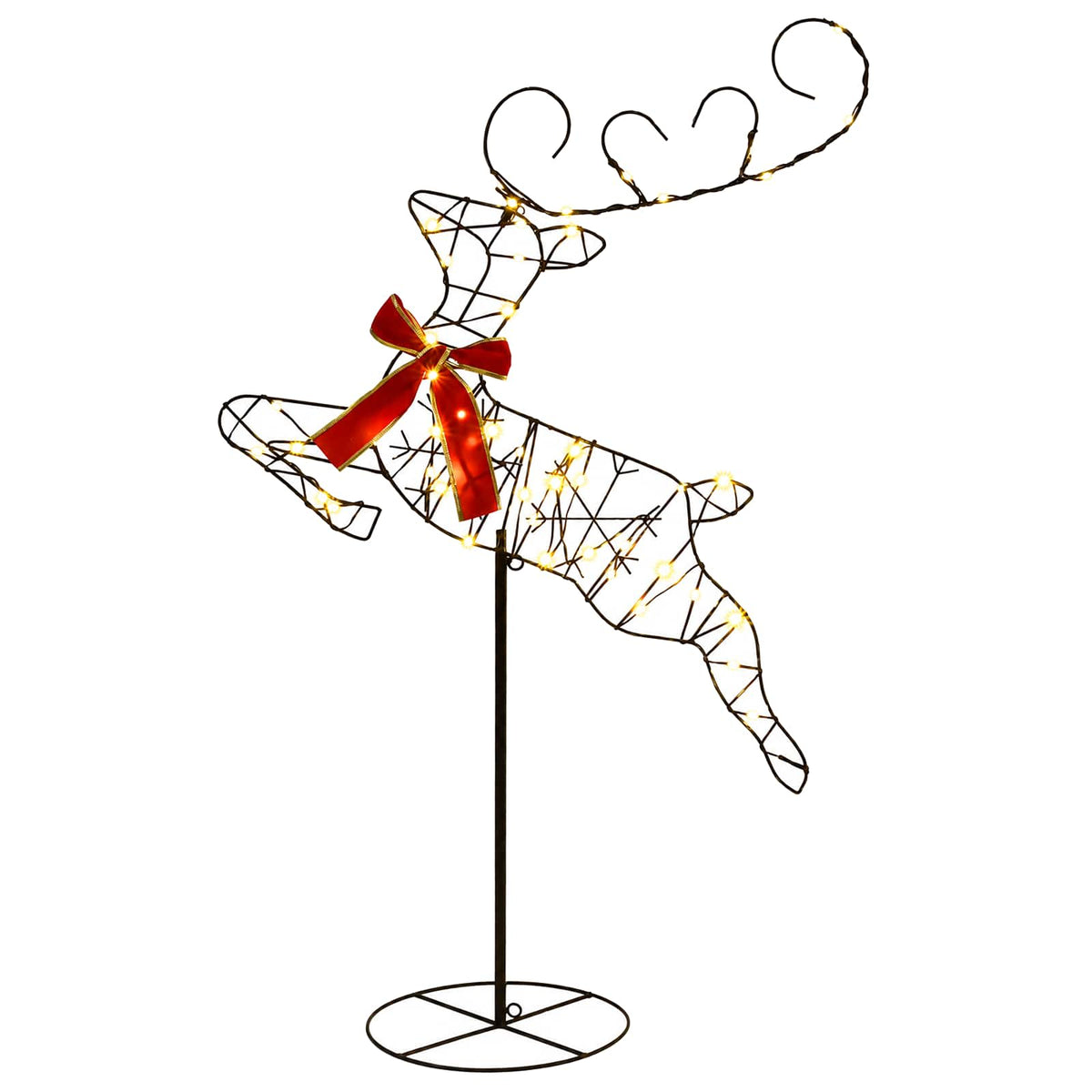 Christmas Reindeer with Sleigh 3 pcs 160 LEDs Warm White
