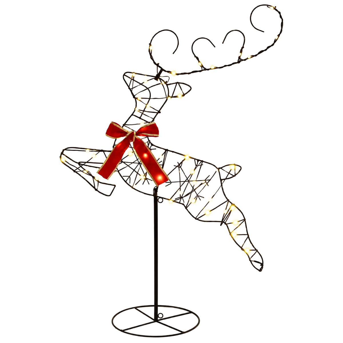 Christmas Reindeer with Sleigh 3 pcs 160 LEDs Warm White