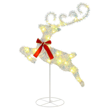 Christmas Reindeer with Sleigh 3 pcs 72 LEDs Warm White