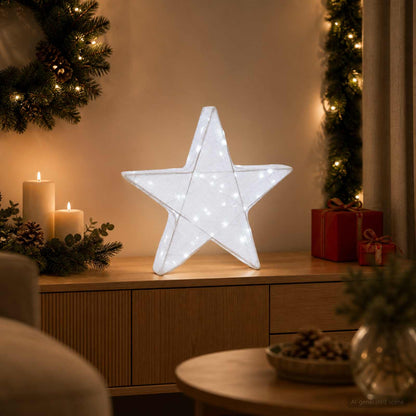 3D Christmas Star 50 LEDs Cold White 55 x 53.5 x 10 cm