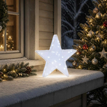 3D Christmas Star 50 LEDs Cold White 55 x 53.5 x 10 cm