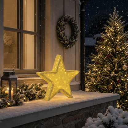 3D Christmas Star 50 LEDs Warm White 55 x 53.5 x 10 cm