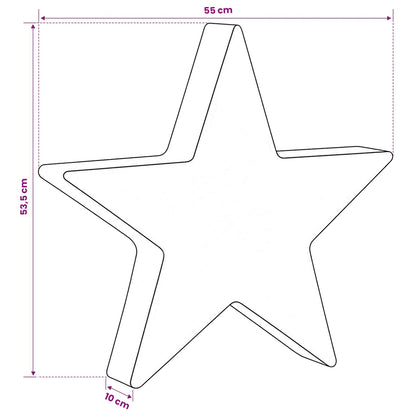 3D Christmas Star 50 LEDs Warm White 55 x 53.5 x 10 cm