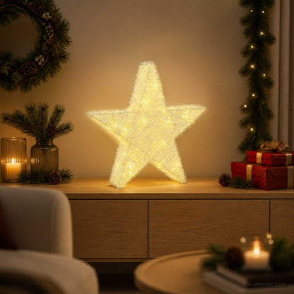 3D Christmas Star 50 LEDs Warm White 55 x 53.5 x 10 cm