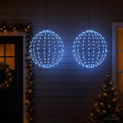 Christmas Finial Light 2 pcs 384 LEDs Blue Diameter 60 x 63 cm
