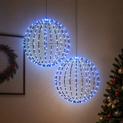 Christmas Finial Light 2 pcs 384 LEDs Blue Diameter 60 x 63 cm
