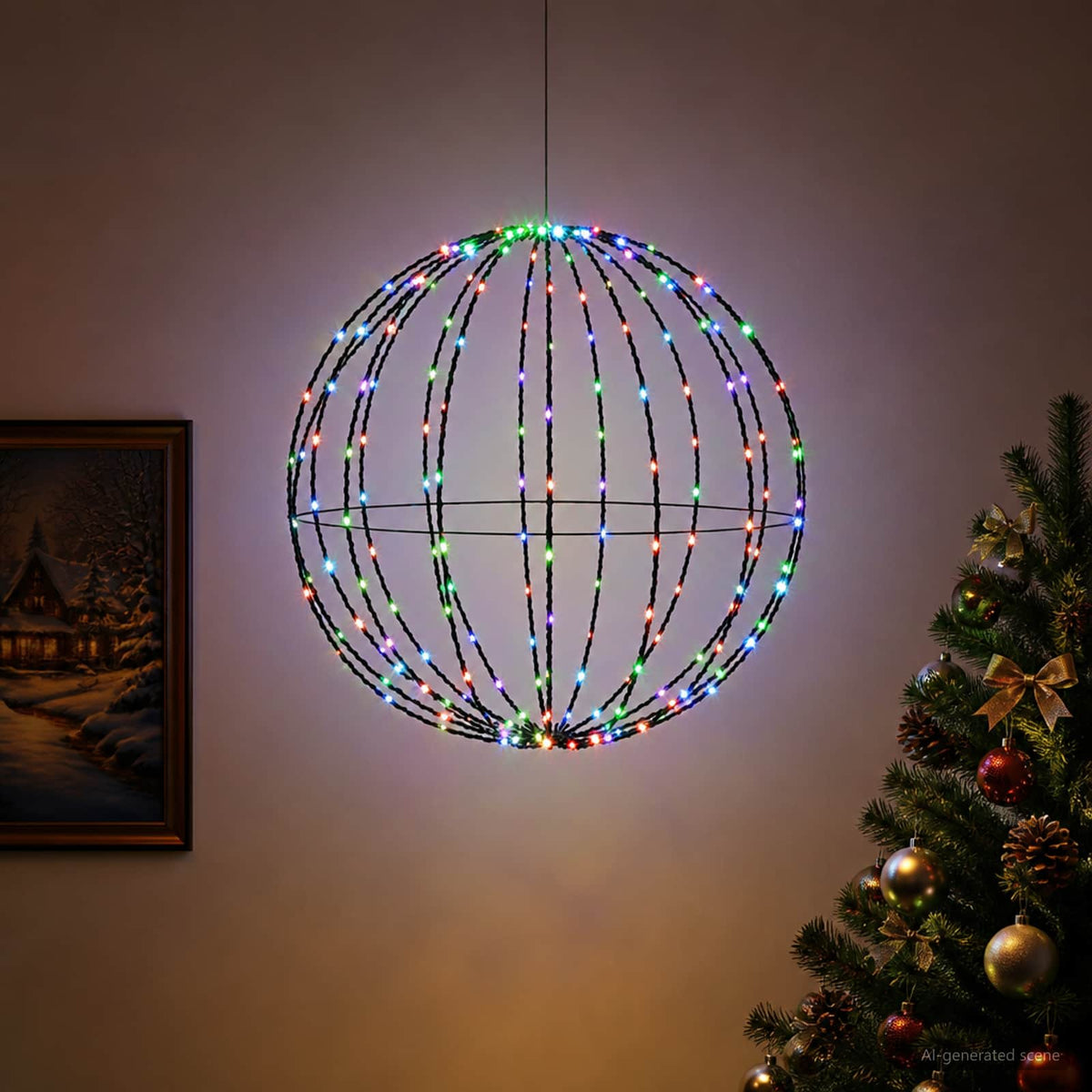 Christmas Finial Light 160 LEDs Multicolour Diameter 50 x 52 cm