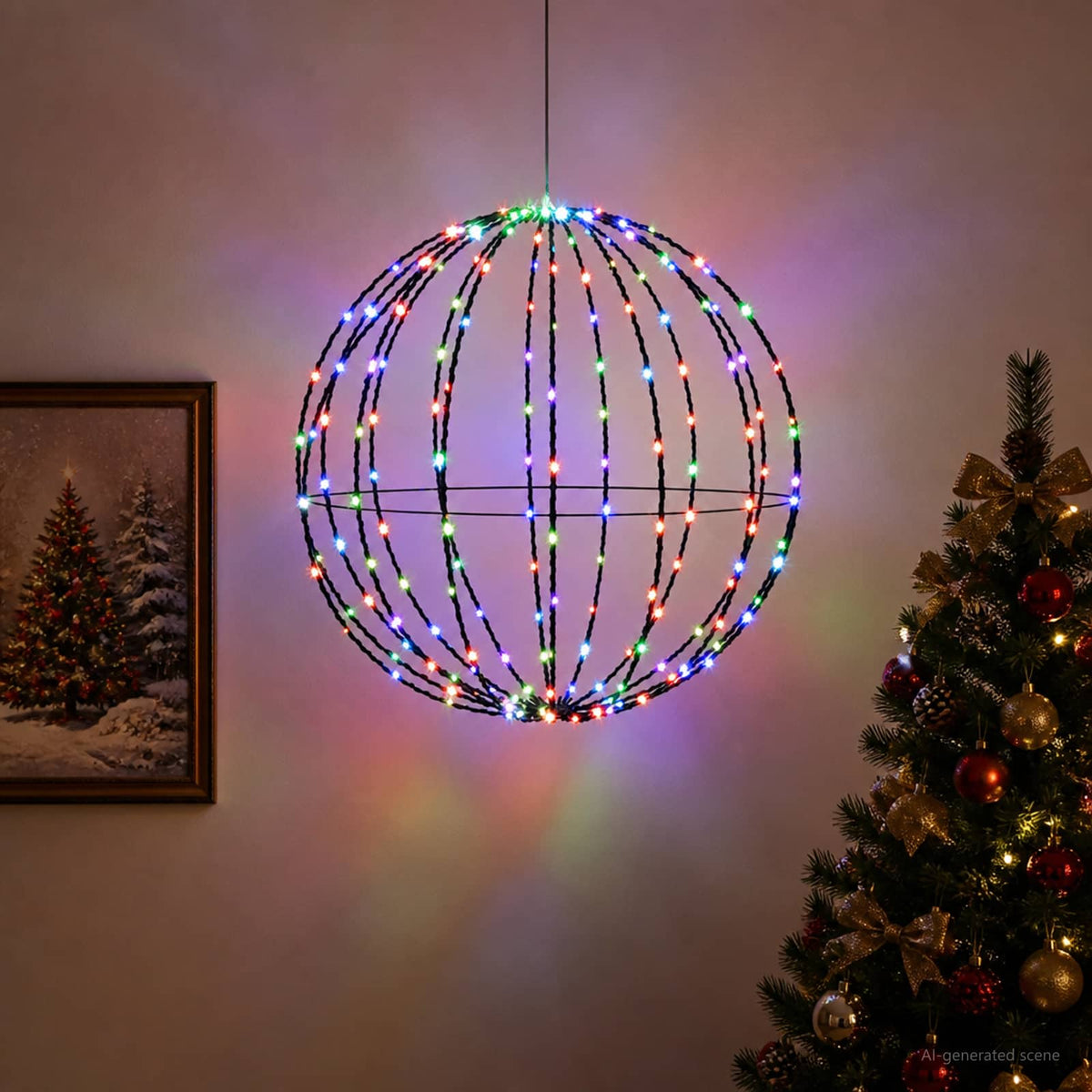 Christmas Finial Light 96 LEDs RGB Diameter 30 x 32 cm
