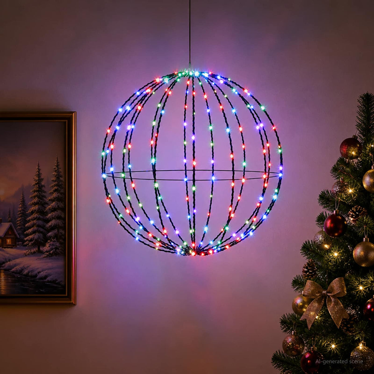 Christmas Finial Light 160 LEDs RGB Diameter 50 x 52 cm