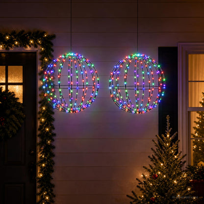 Christmas Finial Light 2 pcs 240 LEDs RGB Diameter 40 x 42 cm