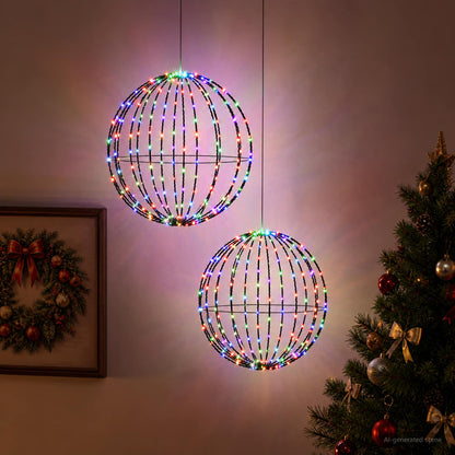 Christmas Finial Light 2 pcs 240 LEDs RGB Diameter 40 x 42 cm