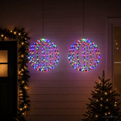 Christmas Finial Light 2 pcs 320 LEDs RGB Diameter 50 x 52 cm