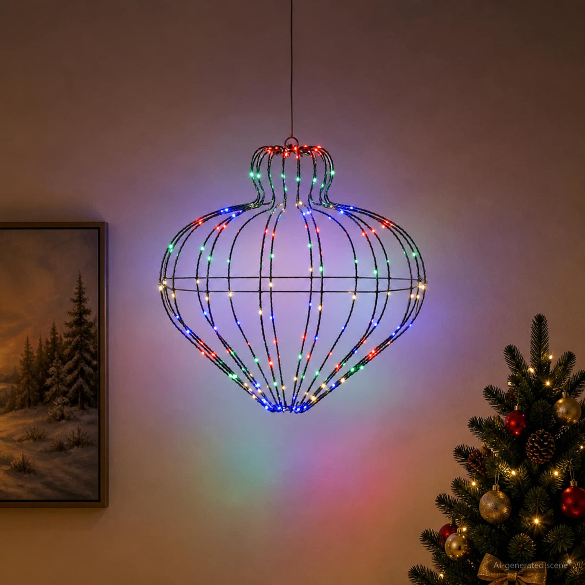 Christmas Finial Light 192 LEDs Multicolour Dia. 40 x 40 cm