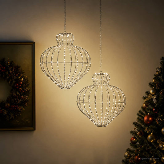 Christmas Finial Light 2 pcs 384 LEDs Cold White