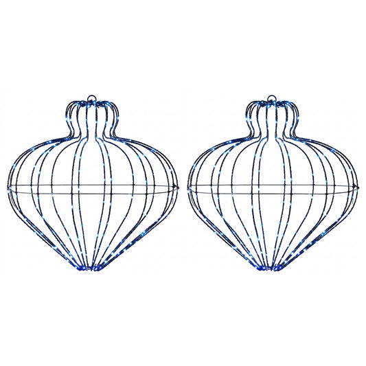 Christmas Finial Light 2 pcs 384 LEDs Blue Dia. 40 x 40 cm