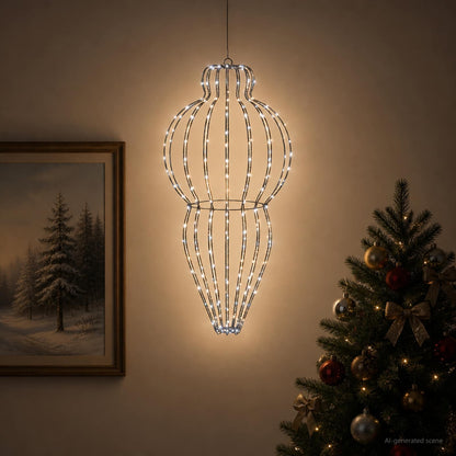 Christmas Finial Light 320 LEDs Cold White Dia. 40 x 75 cm