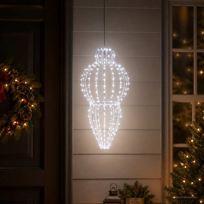 Christmas Finial Light 320 LEDs Cold White Dia. 40 x 75 cm