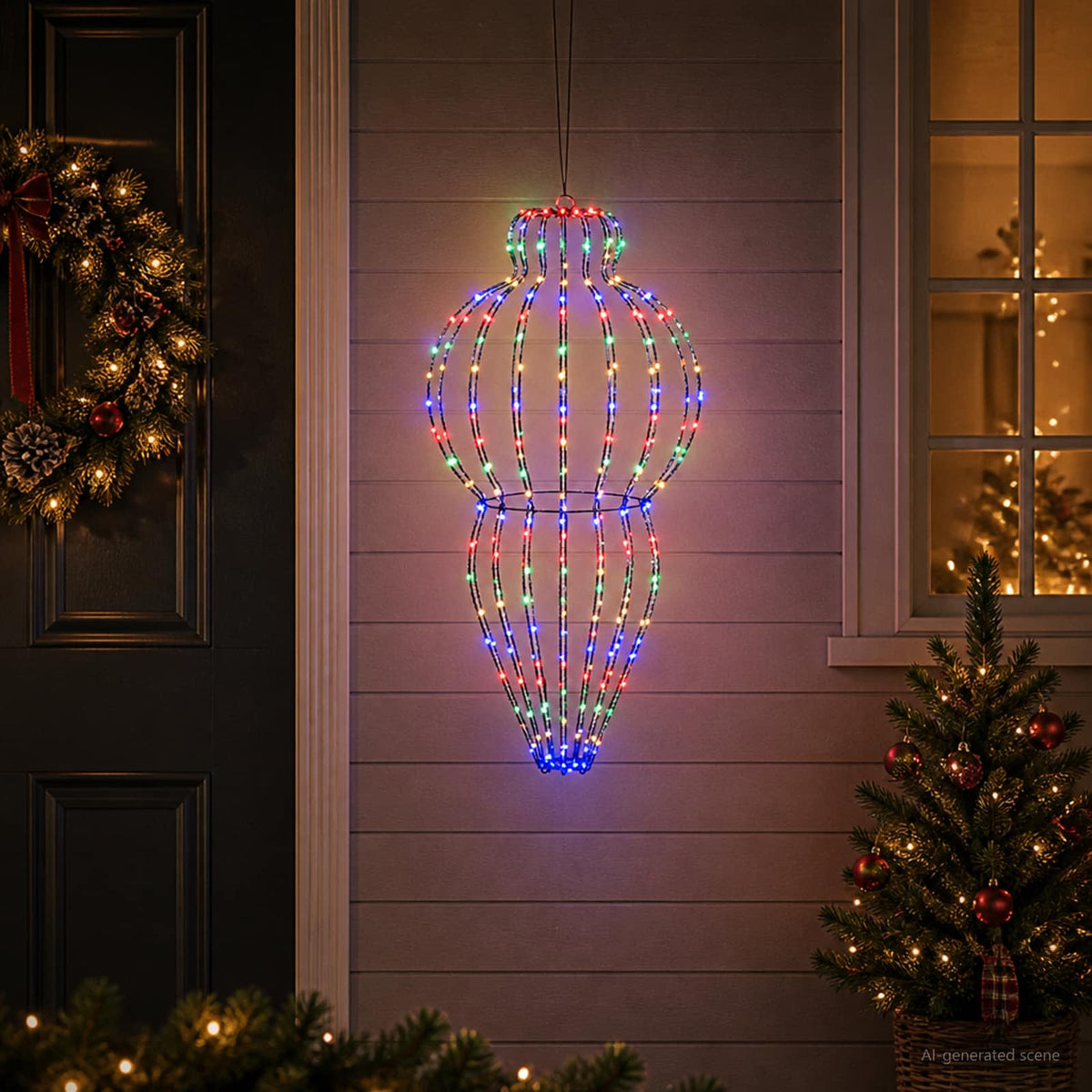 Christmas Finial Light 320 LEDs Multicolour Dia. 40 x 75 cm