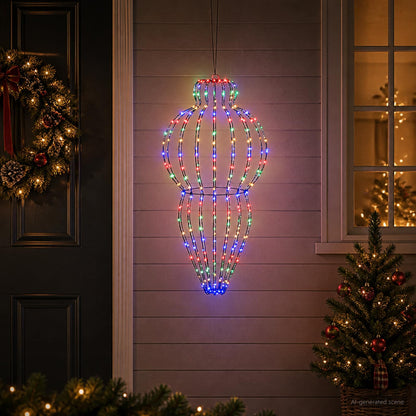 Christmas Finial Light 320 LEDs Multicolour Dia. 40 x 75 cm